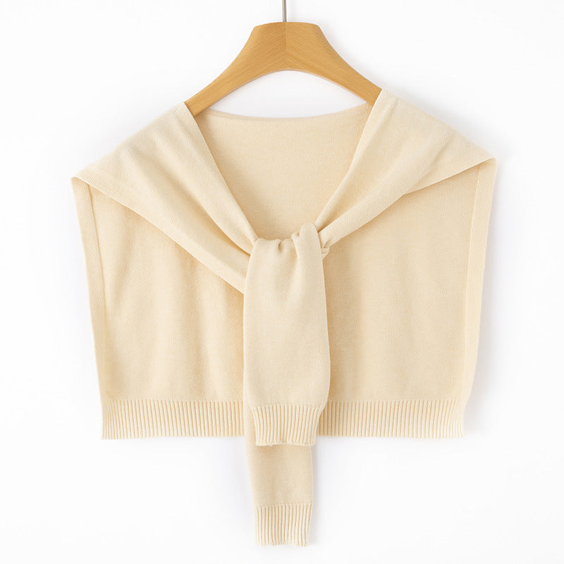 Women's Knit Shoulder Wrap – Tie Front Bolero