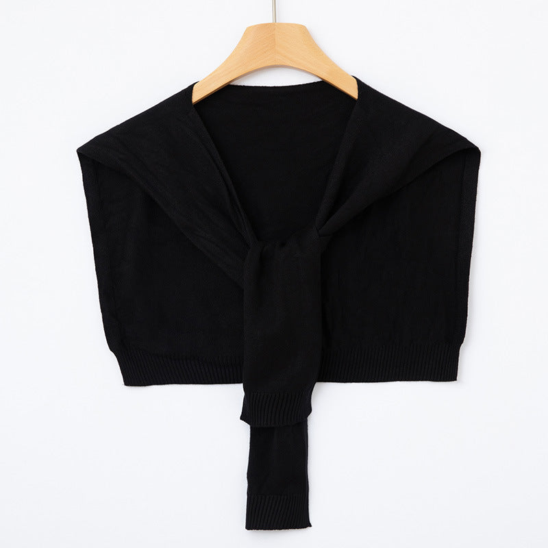 Women's Knit Shoulder Wrap – Tie Front Bolero