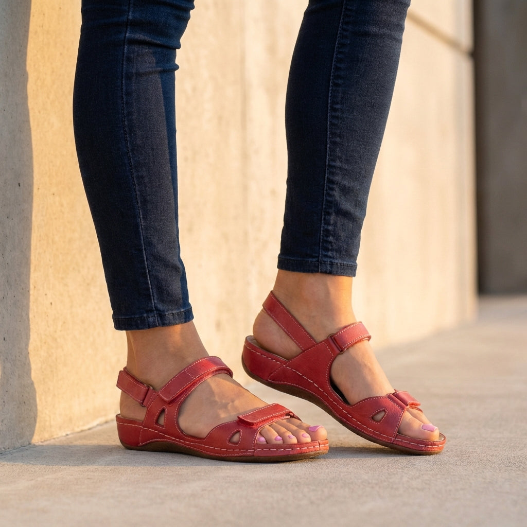 Women's Open-Toe Flat Sandal – Adjustable Multi-Strap