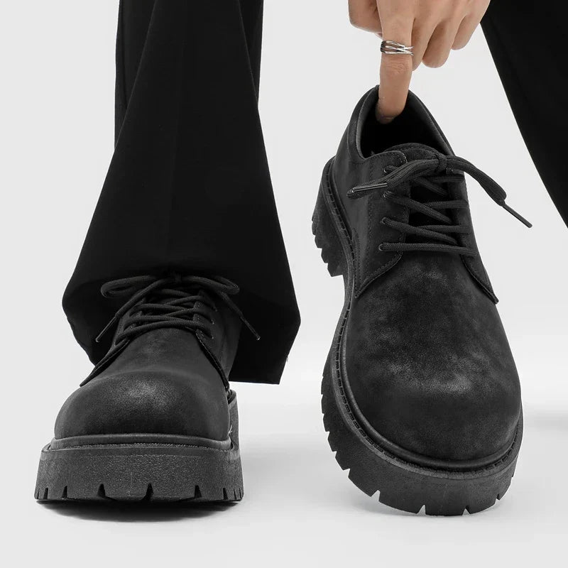 Men's Leather Lace-Up Shoe – Chunky Raised Sole