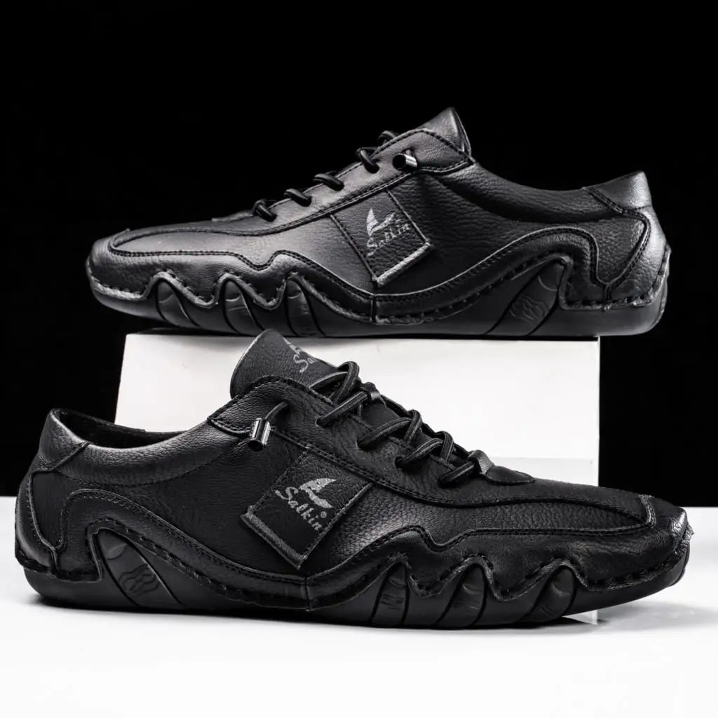 Men's Handmade Leather Sneakers – Wavy Sole