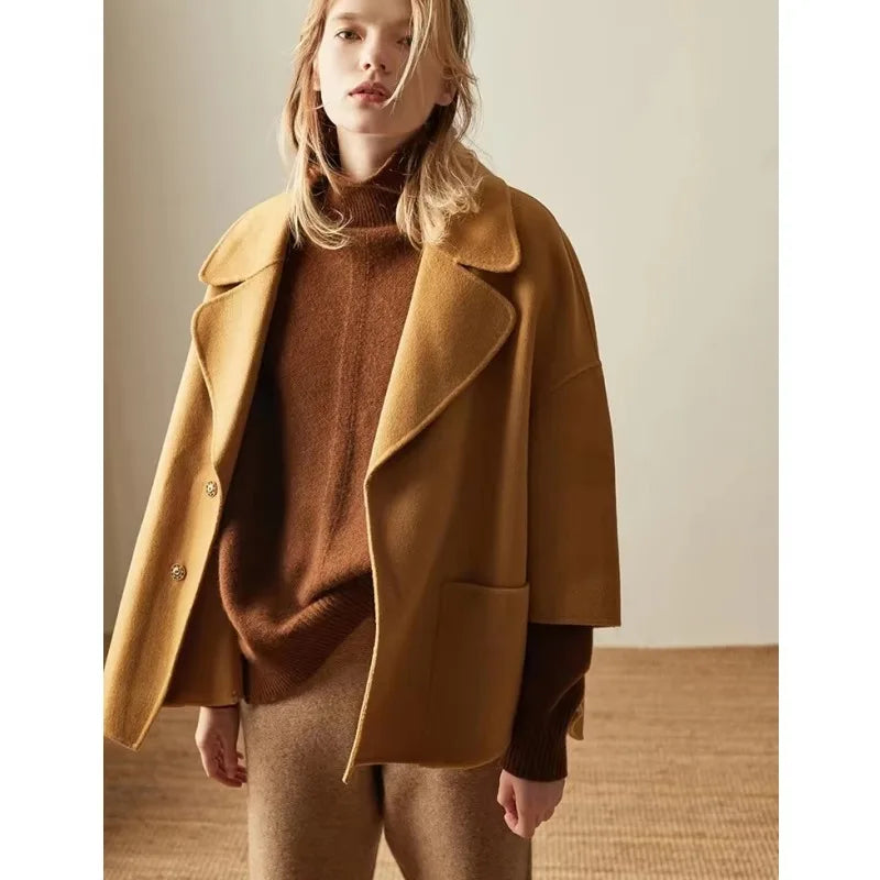 Women's Oversized Turtleneck Sweater – Soft Ribbed Knit