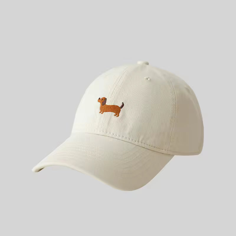 Women's Cotton Baseball Cap – Embroidered Dachshund Motif