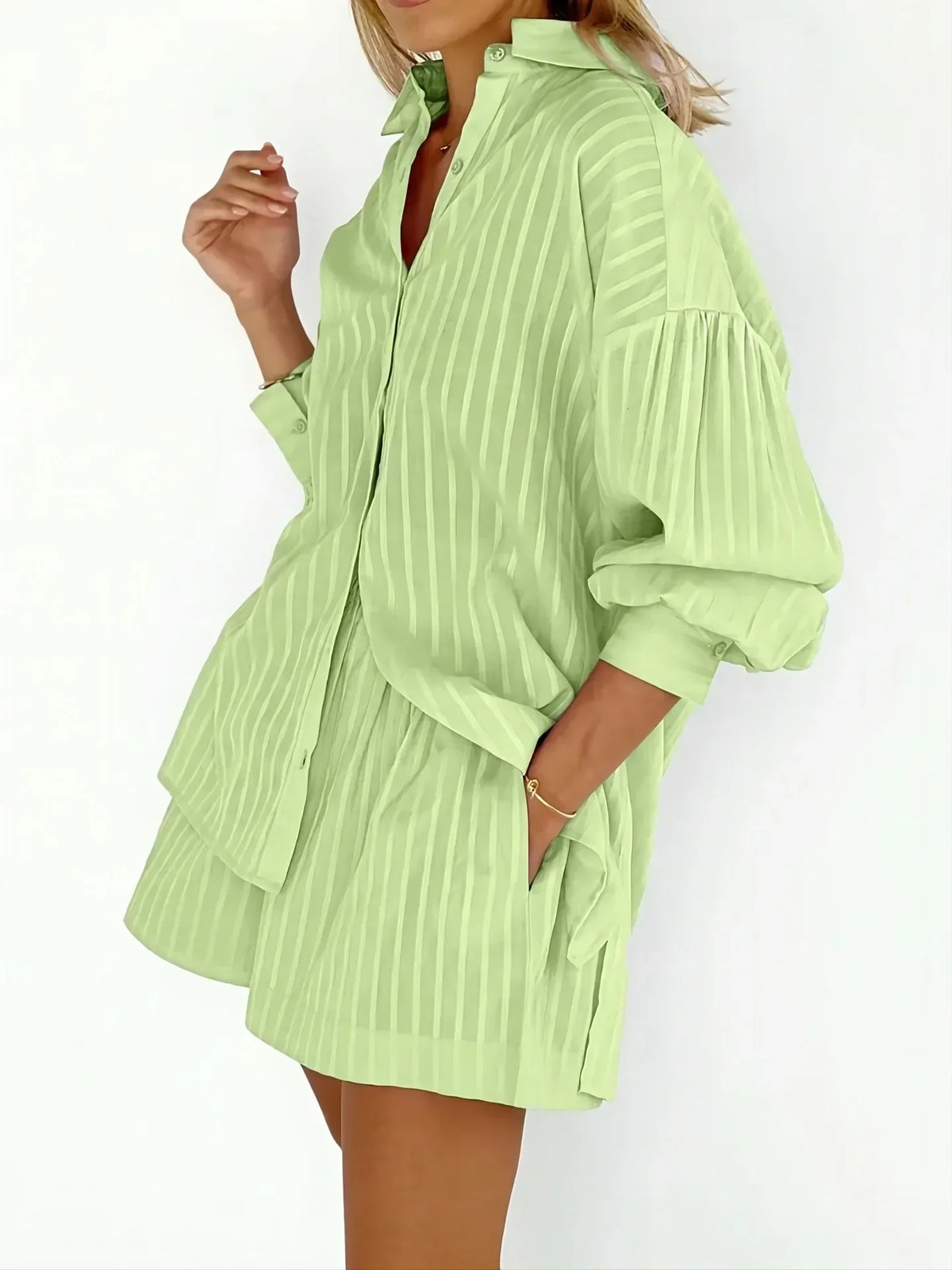 Women's Shirt and Shorts Set – Relaxed Oversized Fit