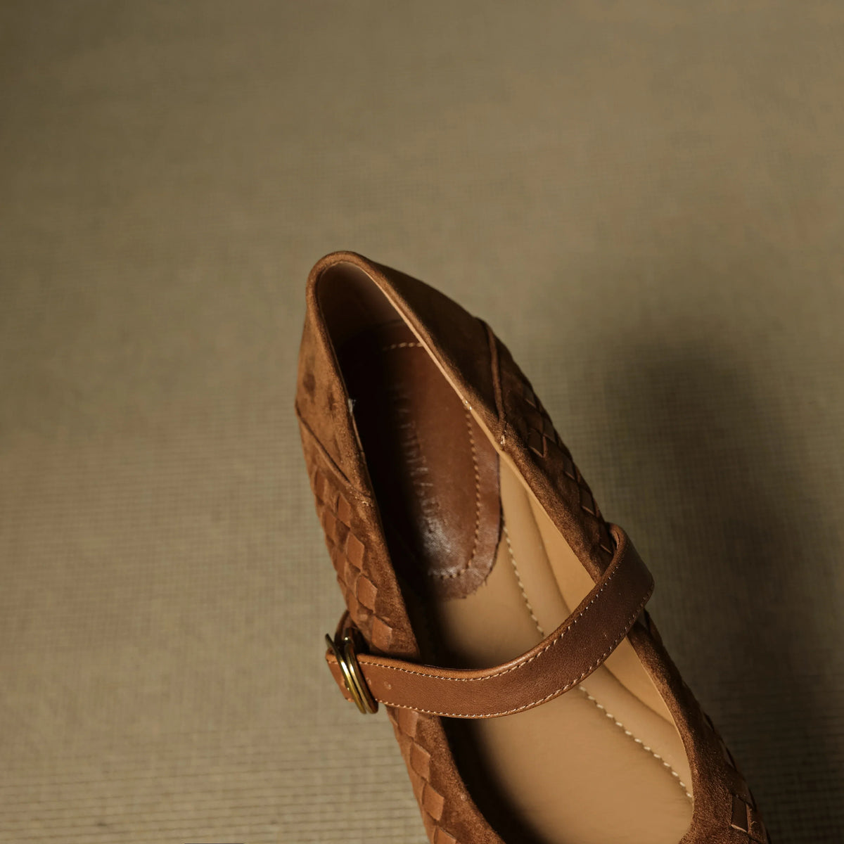 Women's Woven Leather Mary Jane Shoes – Low Block Heel