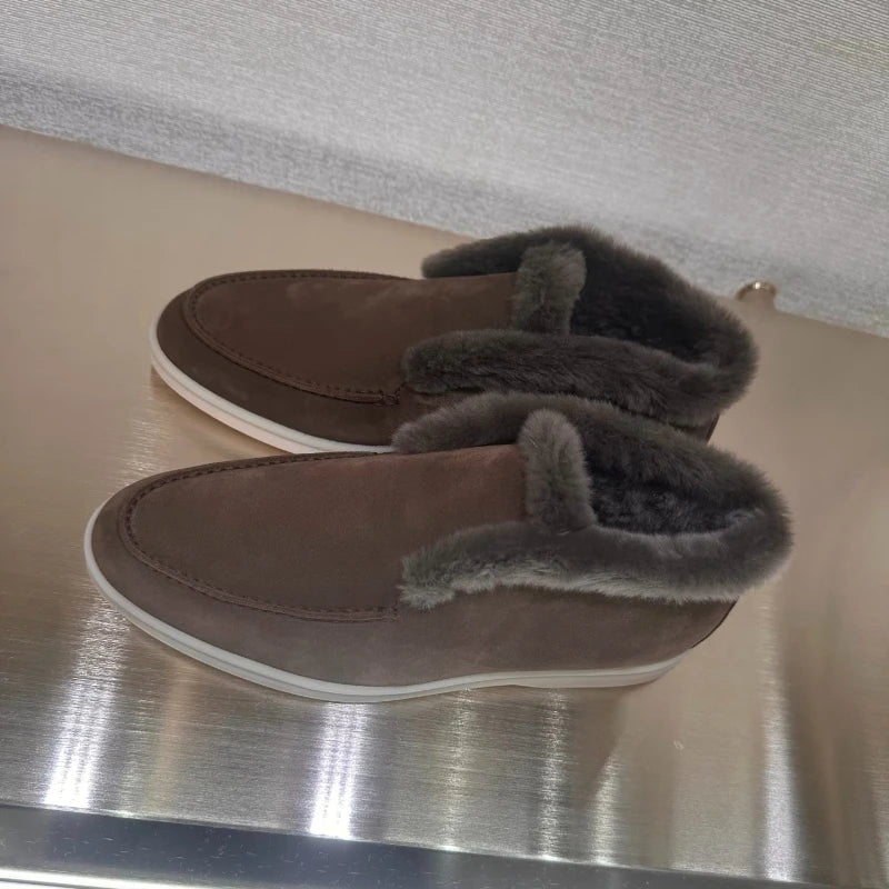 Women's Moc-Toe Loafer Boot – Shearling-Lined Slip-On