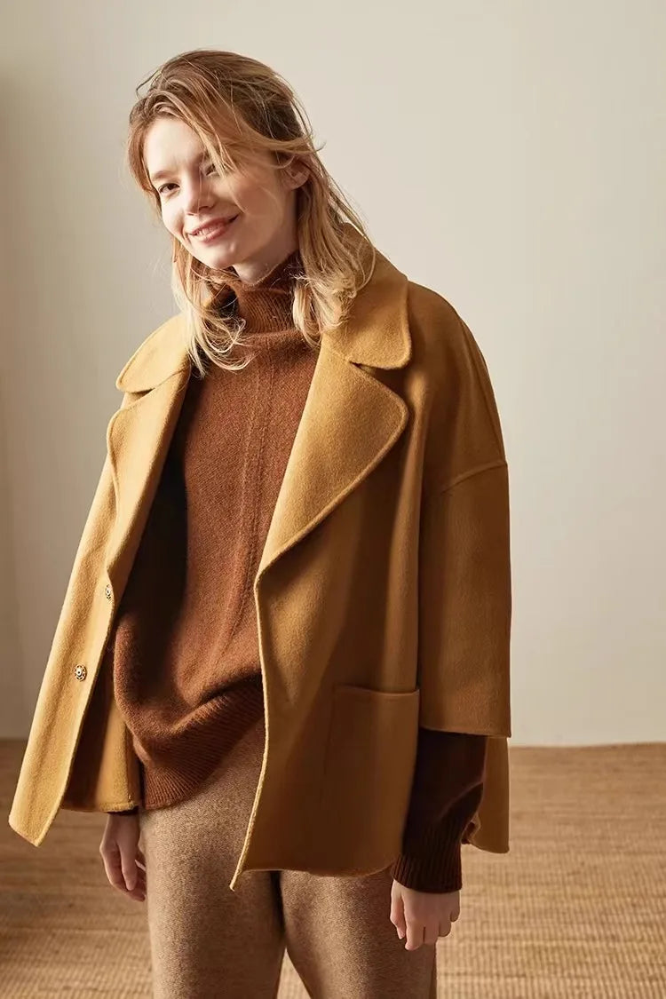 Women's Oversized Turtleneck Sweater – Soft Ribbed Knit