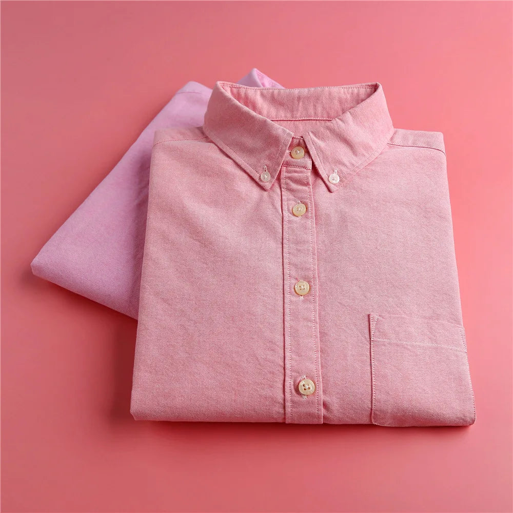 Women's Checked Cotton Blouse – Relaxed Long Sleeve