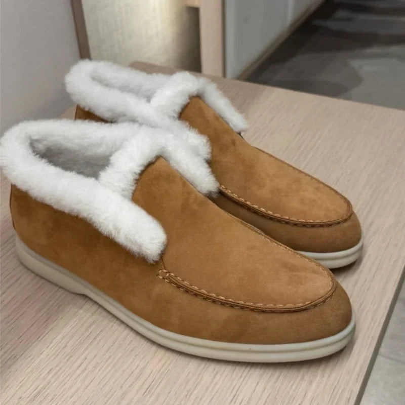 Women's Moc-Toe Loafer Boot – Shearling-Lined Slip-On