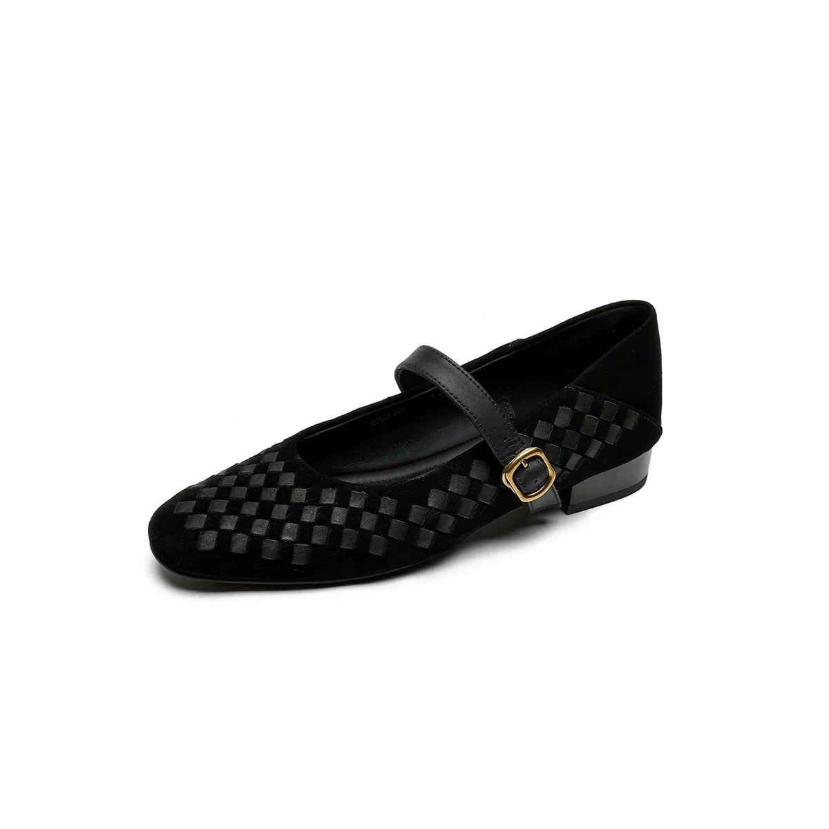 Women's Woven Leather Mary Jane Shoes – Low Block Heel