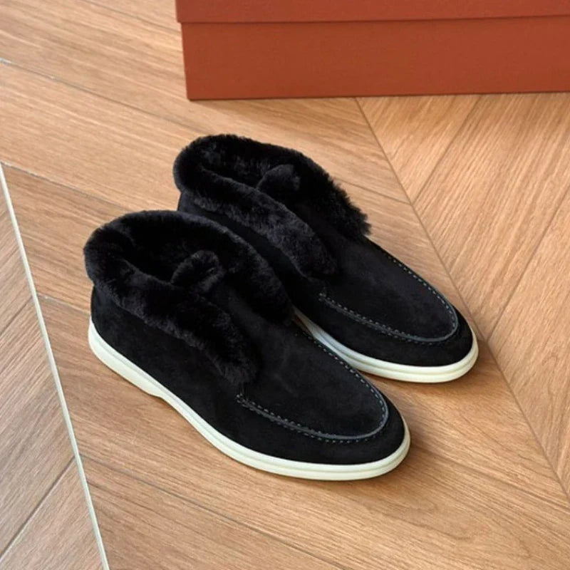 Women's Moc-Toe Loafer Boot – Shearling-Lined Slip-On