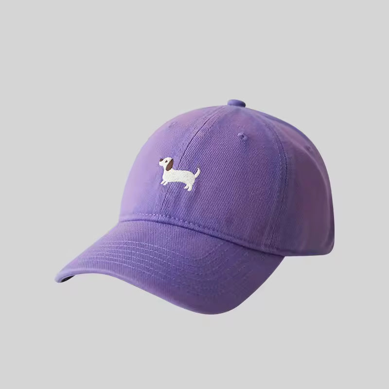 Women's Cotton Baseball Cap – Embroidered Dachshund Motif