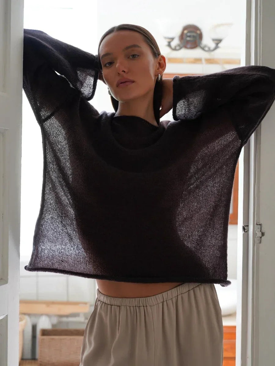 Women's Boatneck Sweater – Relaxed Merino-Blend Knit