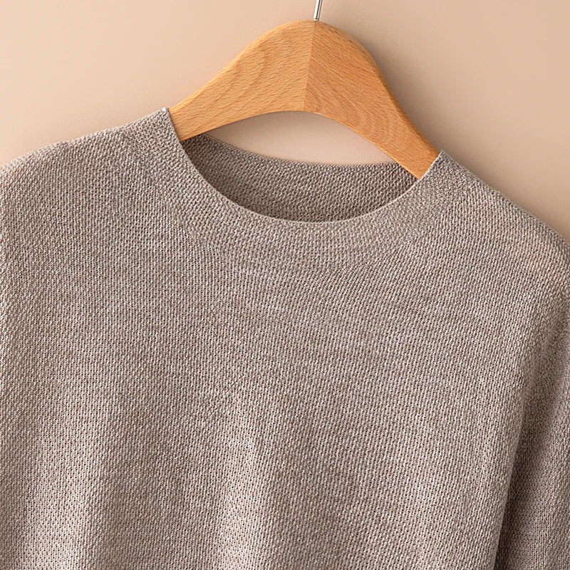 Women's Short-Sleeve Knit Sweater – Fine Crew Neck
