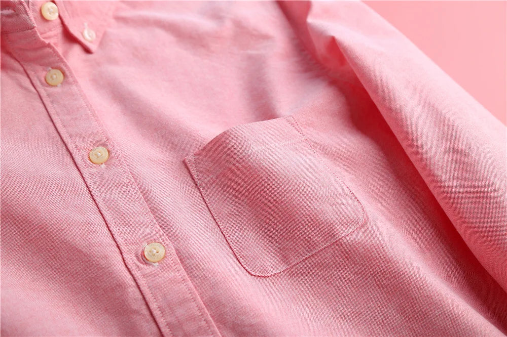 Women's Checked Cotton Blouse – Relaxed Long Sleeve
