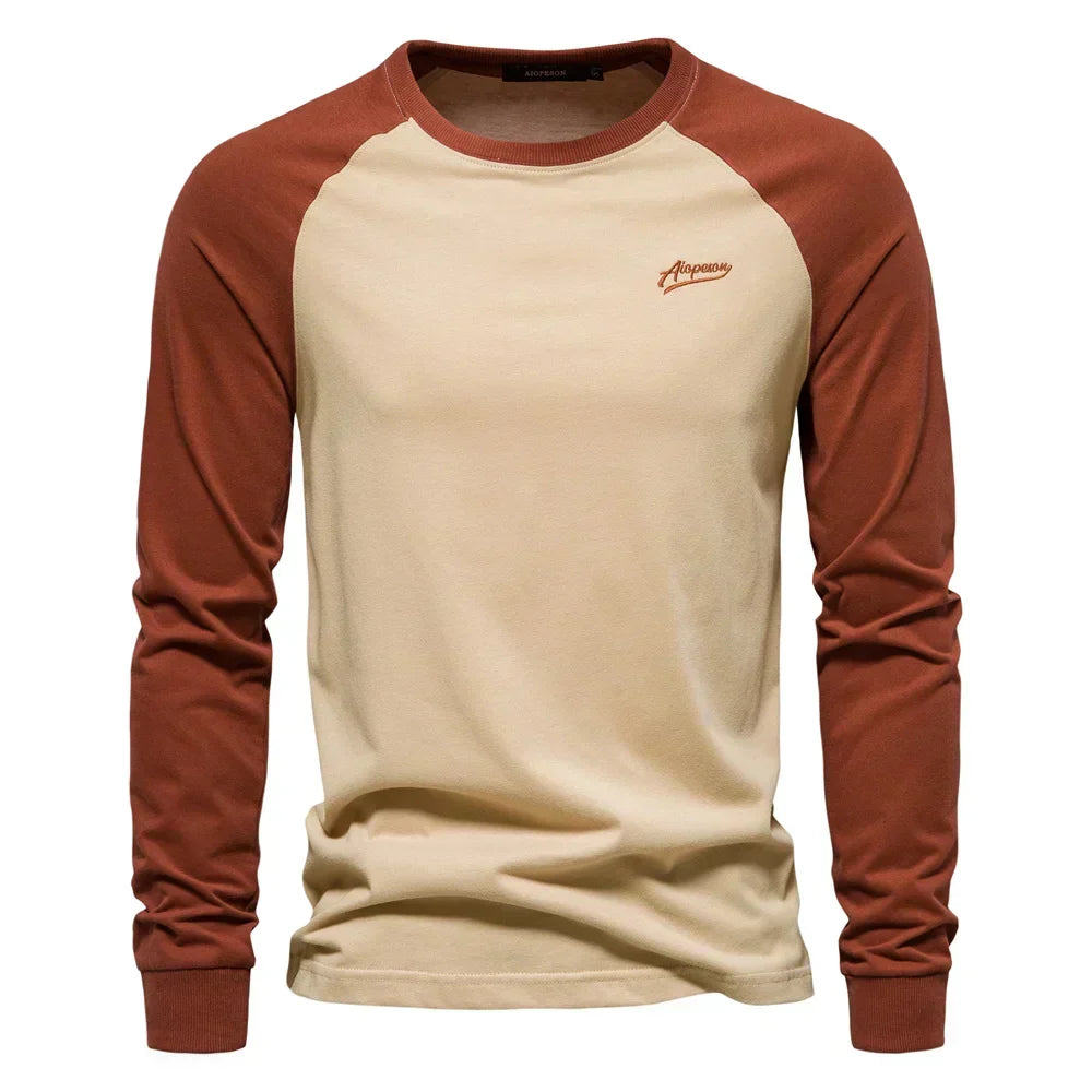 Men's Raglan Crew Neck Shirt – Relaxed Long Sleeve