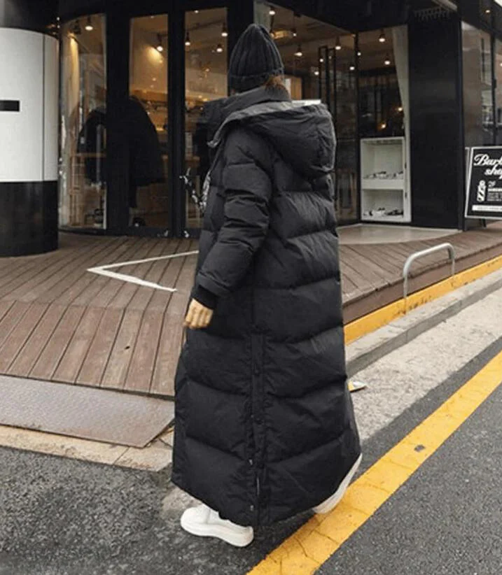 Women's Down Jacket – Long Hooded Cut