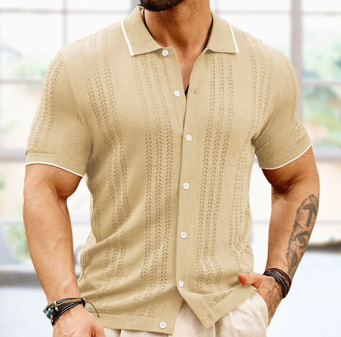 Men's Polo Shirt – Button-Through Relaxed Fit