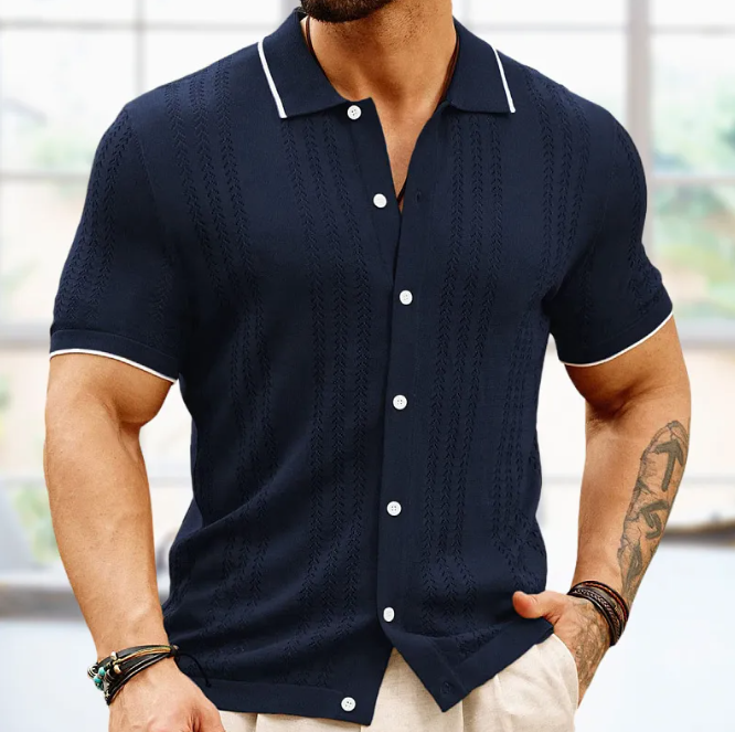 Men's Polo Shirt – Button-Through Relaxed Fit