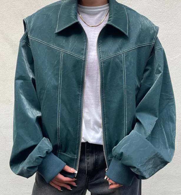 Women's Moto Jacket – Relaxed Lapel Zip-Up