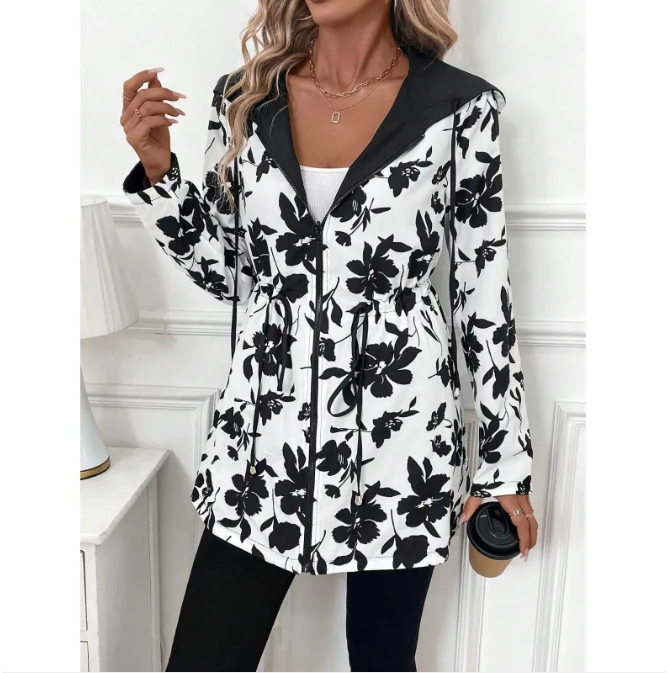 Women's Reversible Hooded Jacket – Full-Zip Relaxed Fit