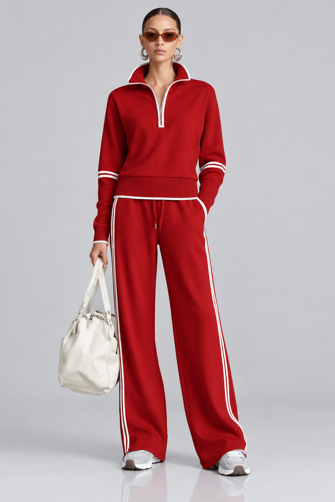 Women's Cotton Two-Piece Set – Long Sleeve Relaxed Fit