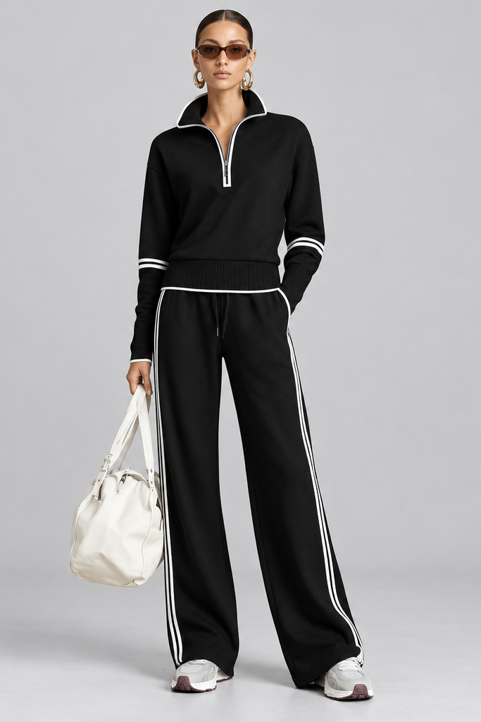 Women's Cotton Two-Piece Set – Long Sleeve Relaxed Fit