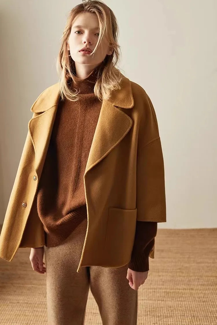 Women's Oversized Turtleneck Sweater – Soft Ribbed Knit