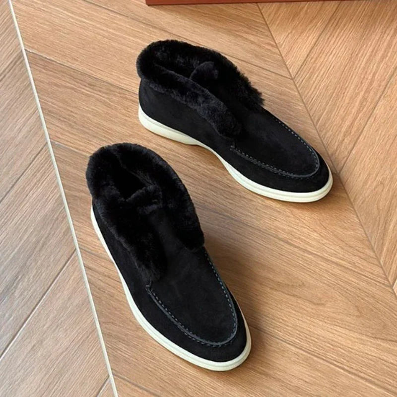 Women's Moc-Toe Loafer Boot – Shearling-Lined Slip-On
