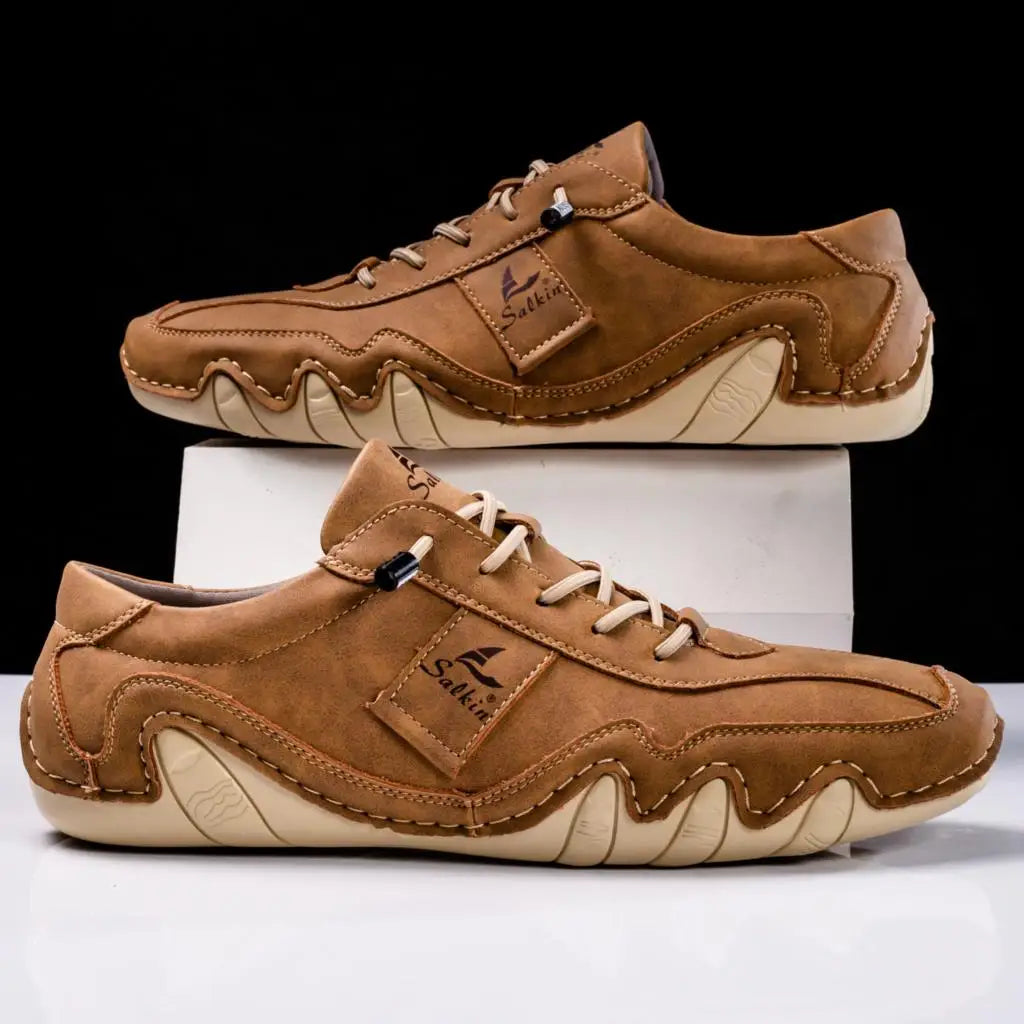 Men's Handmade Leather Sneakers – Wavy Sole