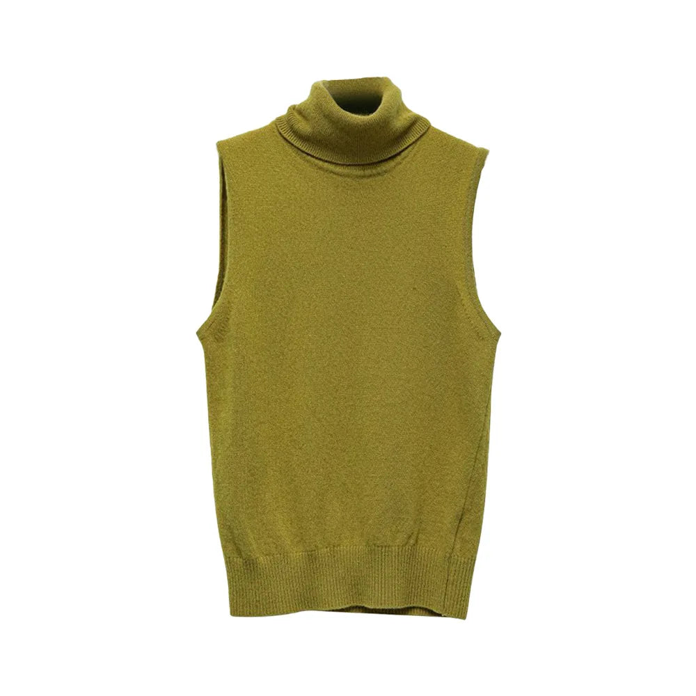 Women's High-Neck Sweater Vest – Sleeveless Sculpted Fit