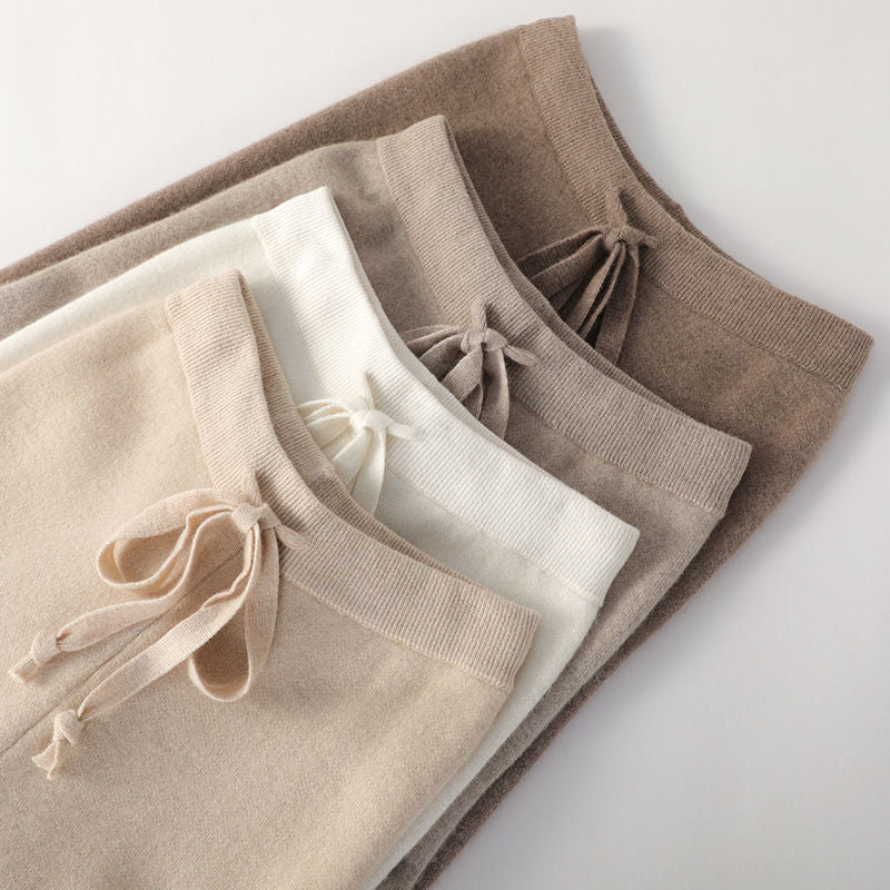 Women's Cashmere-Blend Sweatpants – High-Rise Relaxed Leg