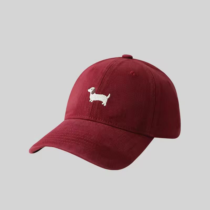 Women's Cotton Baseball Cap – Embroidered Dachshund Motif