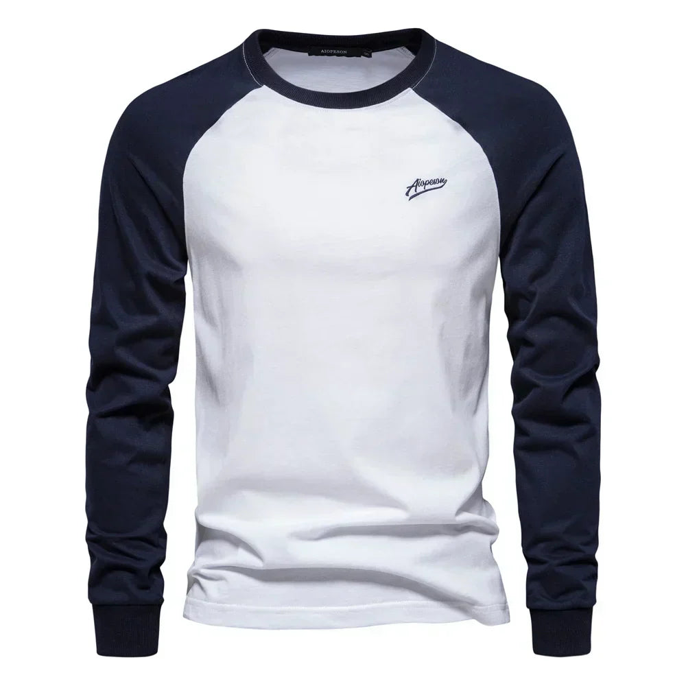 Men's Raglan Crew Neck Shirt – Relaxed Long Sleeve