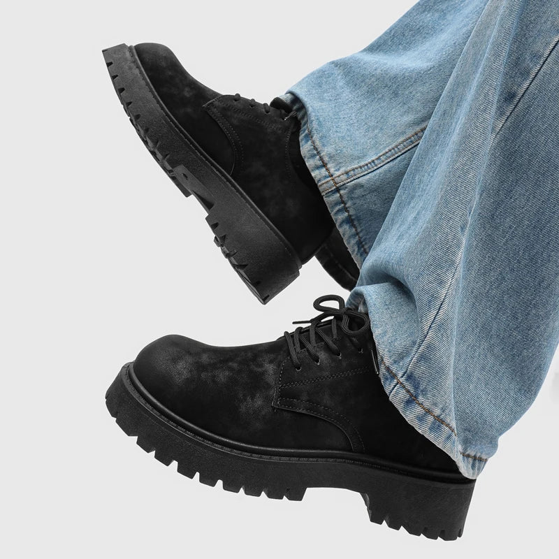 Men's Leather Lace-Up Shoe – Chunky Raised Sole