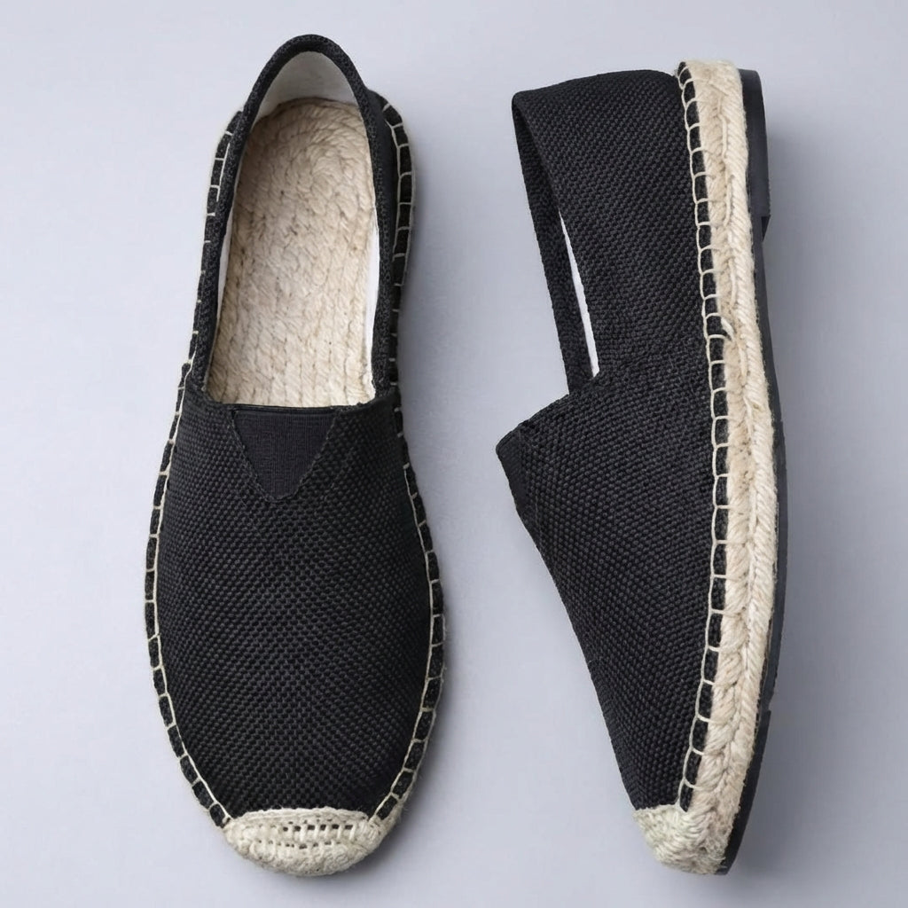 Men's Slip-On Espadrilles – Jute Sole, Cushioned Footbed