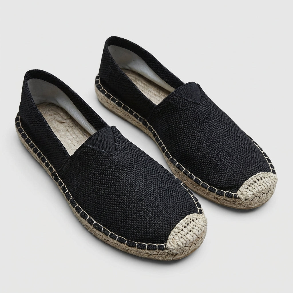Men's Slip-On Espadrilles – Jute Sole, Cushioned Footbed