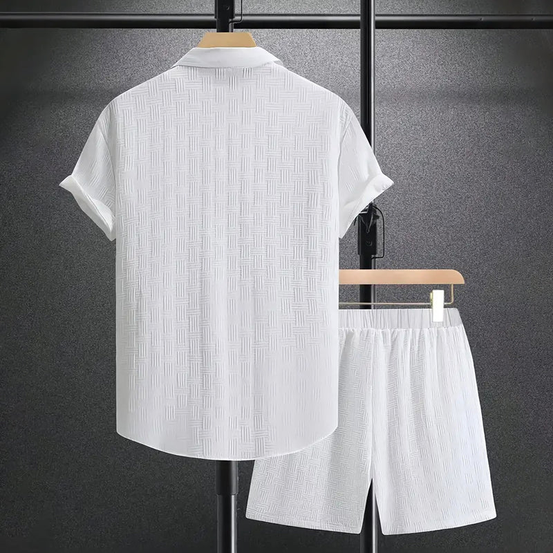Men's Shirt and Shorts Set – Textured Relaxed Co-ord
