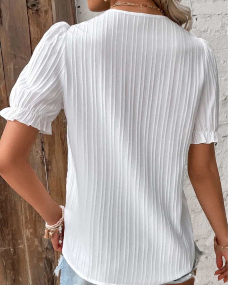 Women's Lace V-Neck Blouse – Loose Flowing Fit