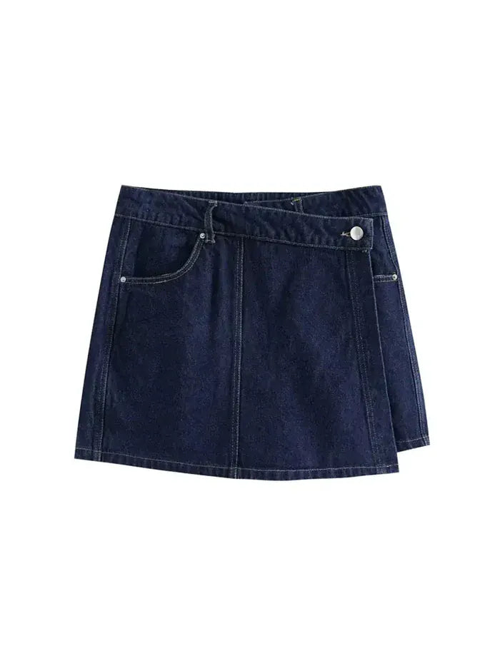 Women's Two-Piece Skort Set – Asymmetric Collared Co-Ord