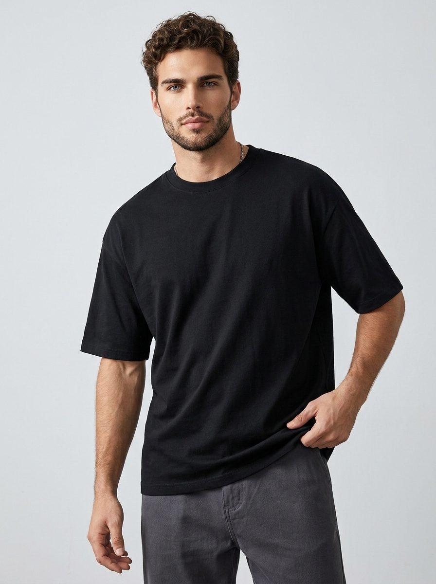 Unisex Oversized Cotton T-Shirt – Relaxed Drop Fit