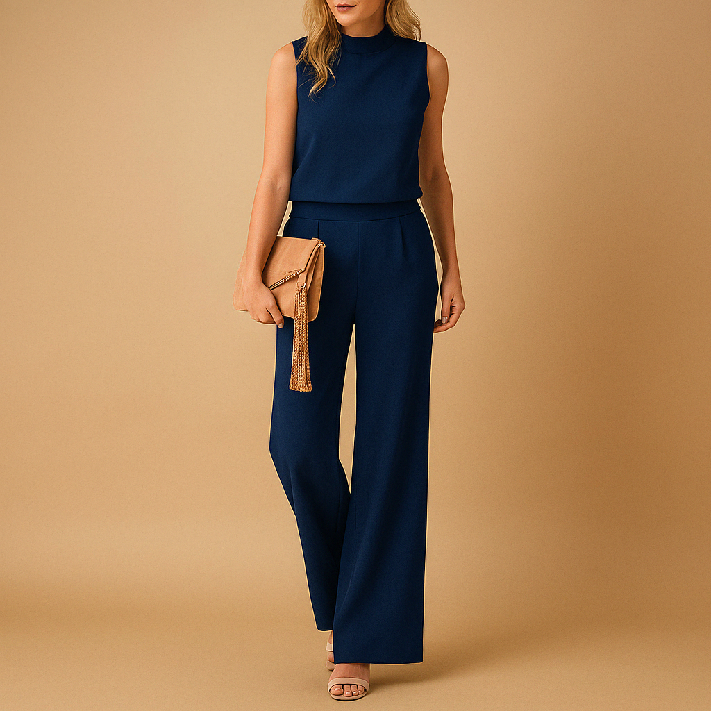 Women's Sleeveless Jumpsuit – Wide-Leg Relaxed Fit