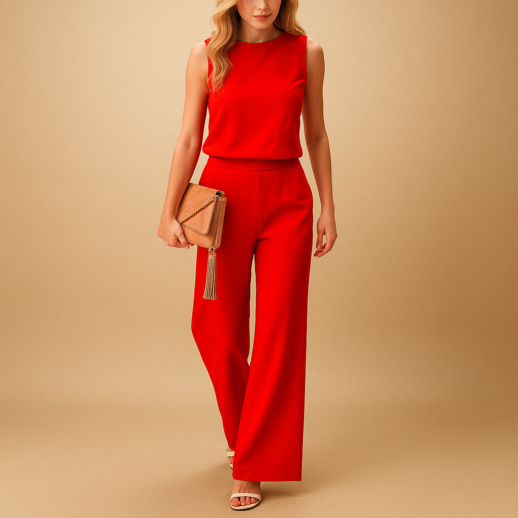 Women's Sleeveless Jumpsuit – Wide-Leg Relaxed Fit