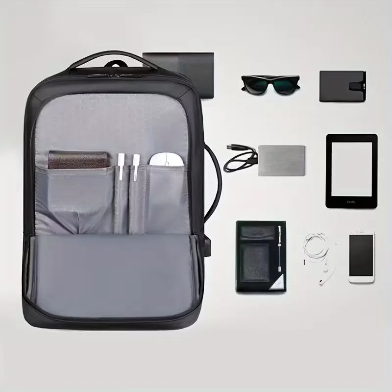 Men's Structured Backpack – USB Port Laptop Sleeve