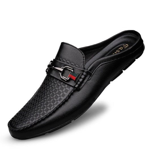 Men's Leather Loafer Mule – Backless Slip-On Design