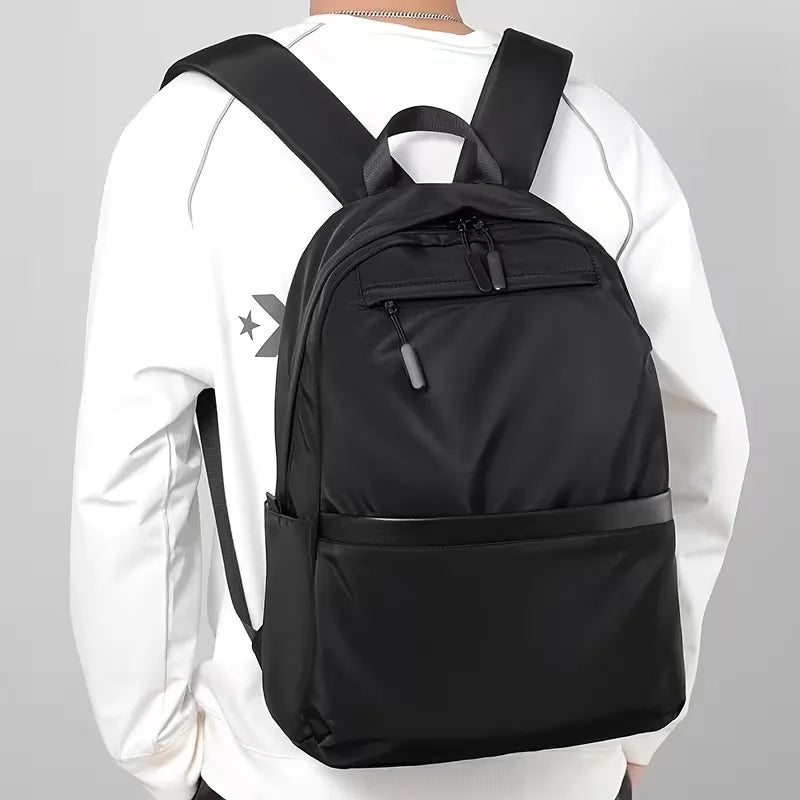 Men's Oxford-Weave Backpack – Multi-Compartment Structured Build