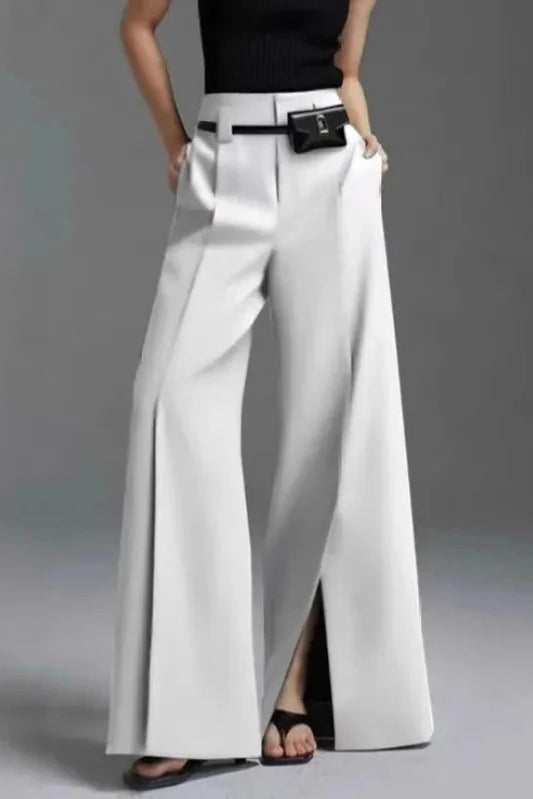 Women's Flared Pants – Split Hem Fluid Fit