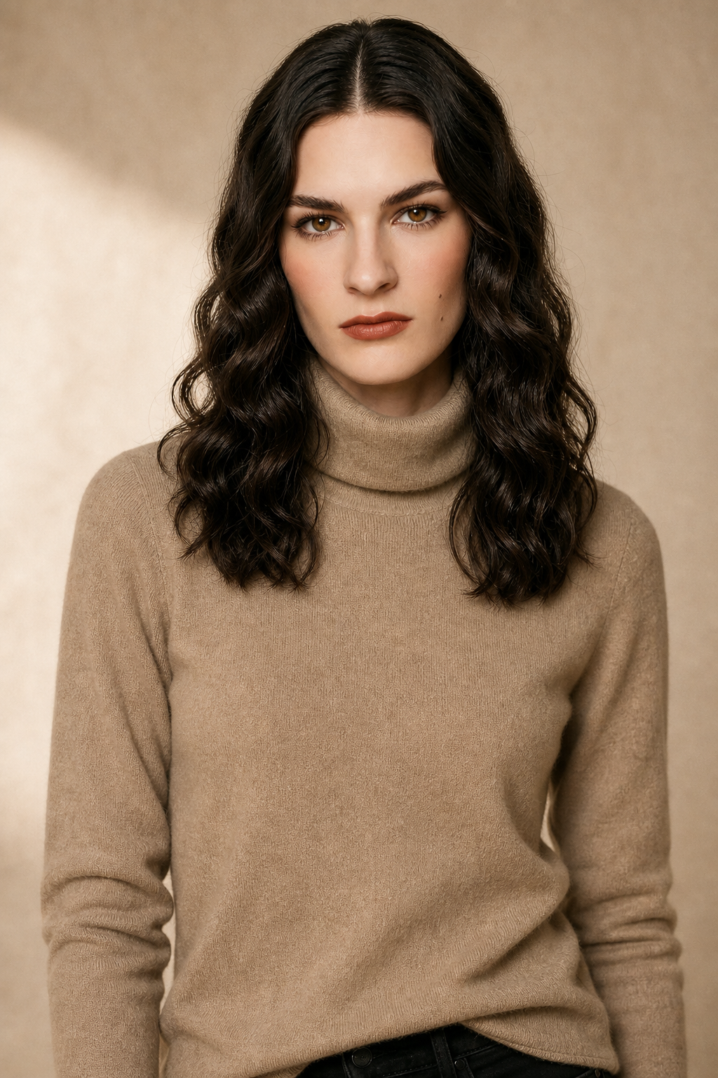 Women's Turtleneck Sweater – Slim Fine-Gauge Knit