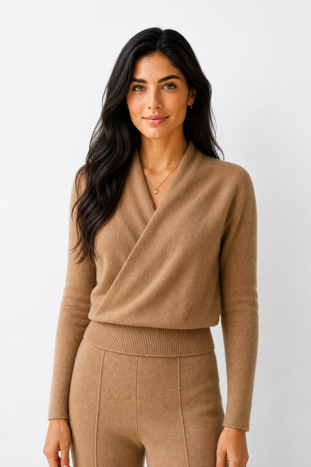 Women's Cashmere Sweater – Crossover Collar