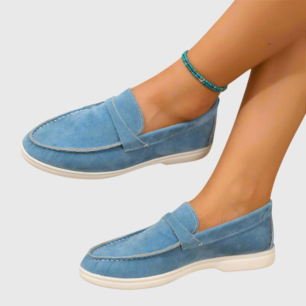 Women's Faux Suede Loafer – Slip-On Low Heel